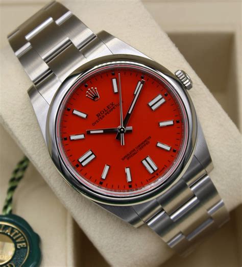 rolex rotes zifferblatt|rolex oyster perpetual 41 uhr.